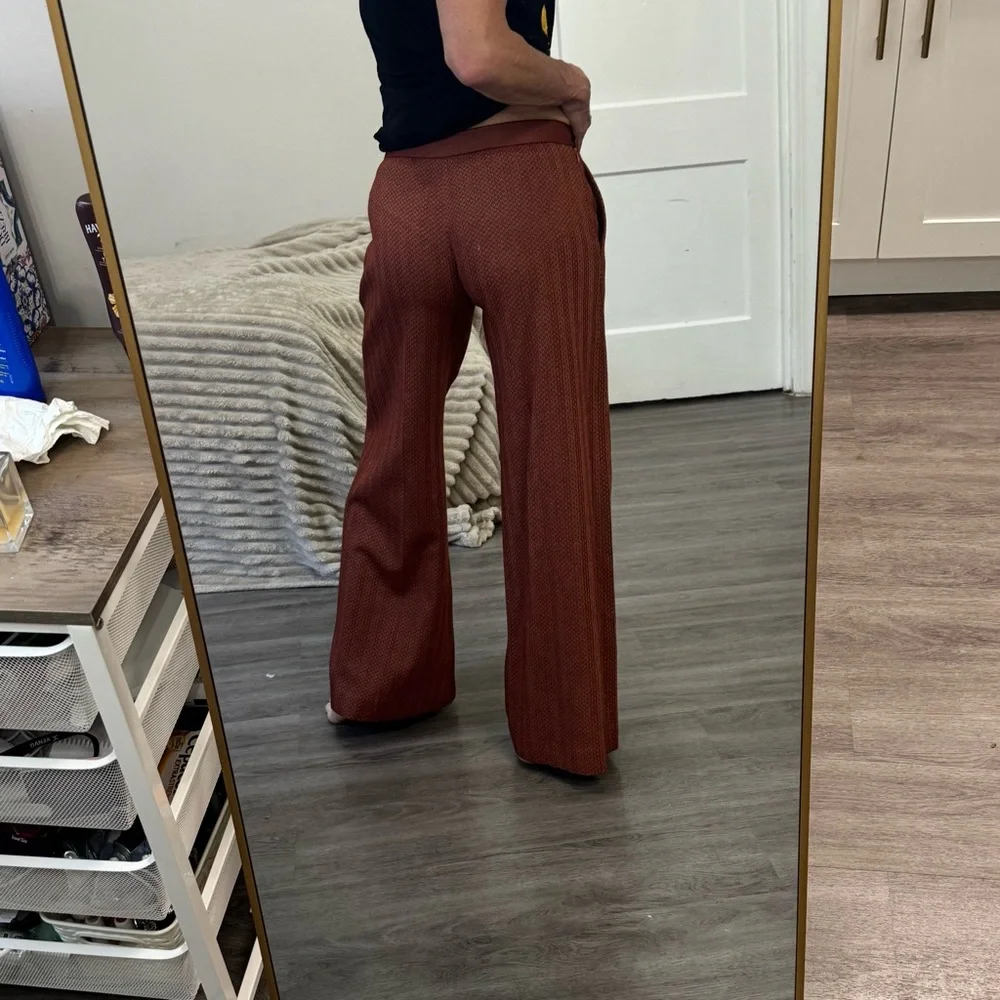 Missoni Wide-Leg Knit Pants Rust Wool Blend Size IT 40 / US 4 - Picture 3 of 14